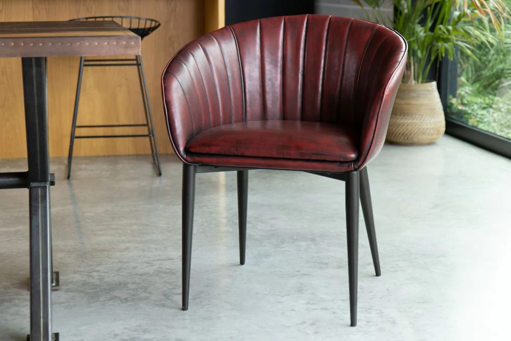 Sutton Faux Leather Curved Back Dining Chair - Image 15