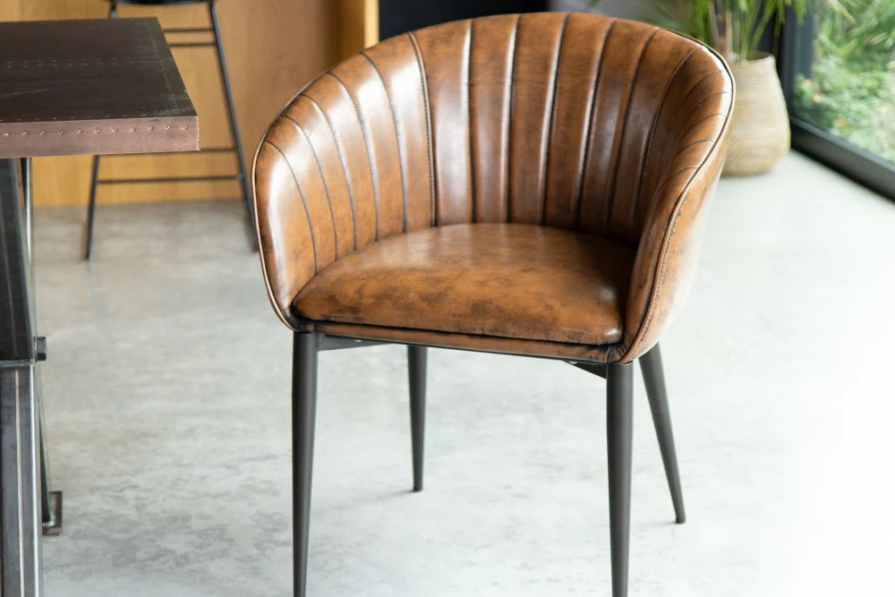Sutton Faux Leather Curved Back Dining Chair - Image 25