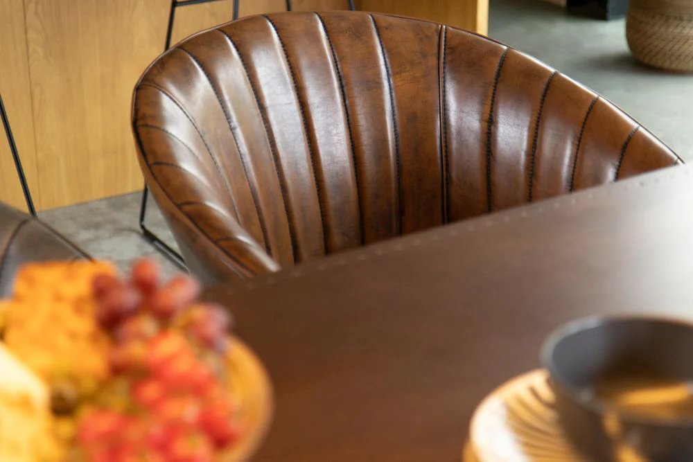 Sutton Faux Leather Curved Back Dining Chair - Image 26
