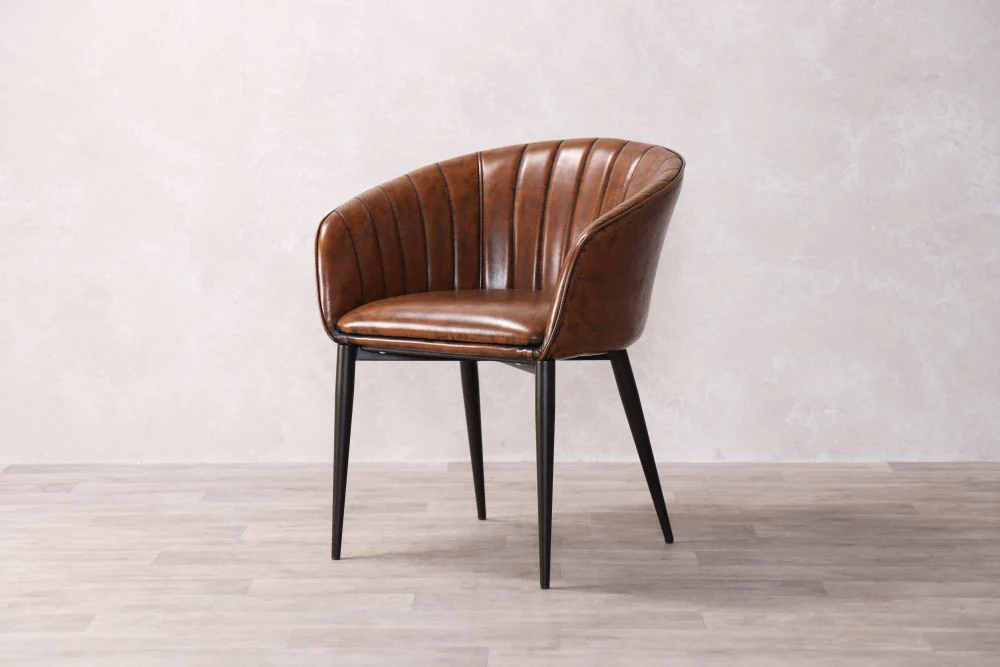 Sutton Faux Leather Curved Back Dining Chair - Image 29