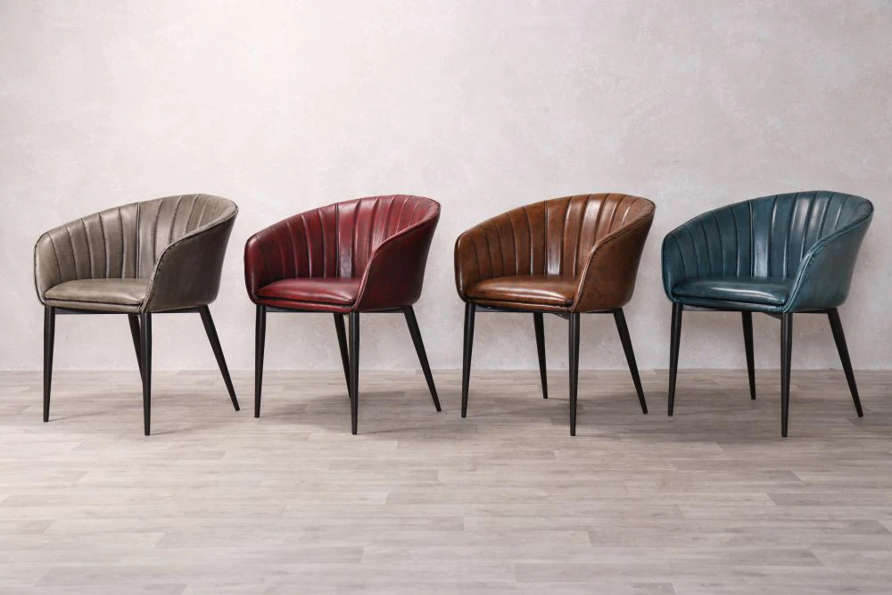 Sutton Faux Leather Curved Back Dining Chair - Image 3