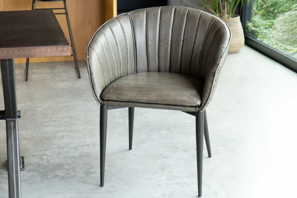 Sutton Faux Leather Curved Back Dining Chair - Image 4