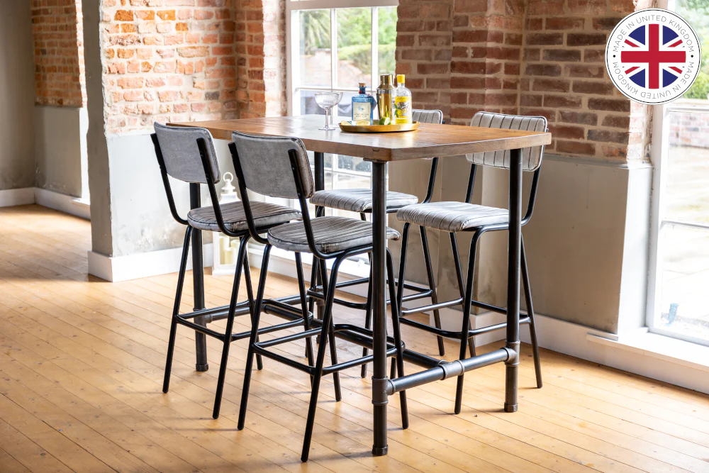 Steamer Tall Pipework Bar Table (Poseur)