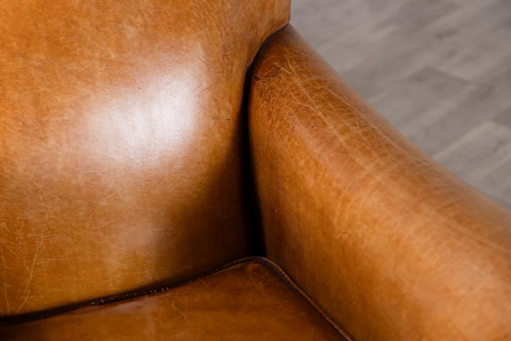 Lansdowne Vintage Style Tan Leather Armchair - Image 7
