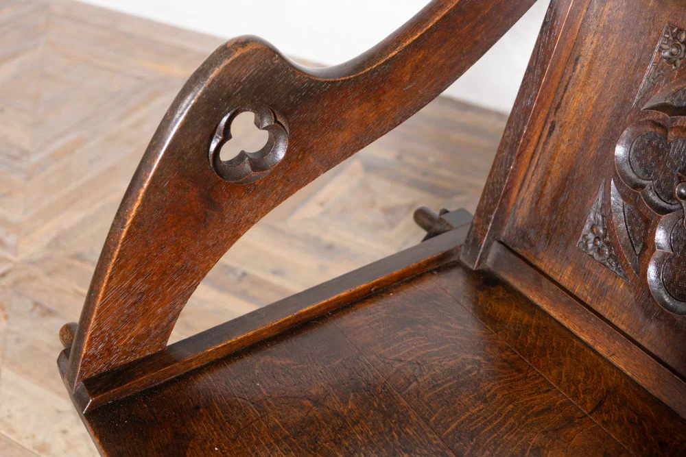 Traditional Victorian Oak Clergy Chair - Image 7
