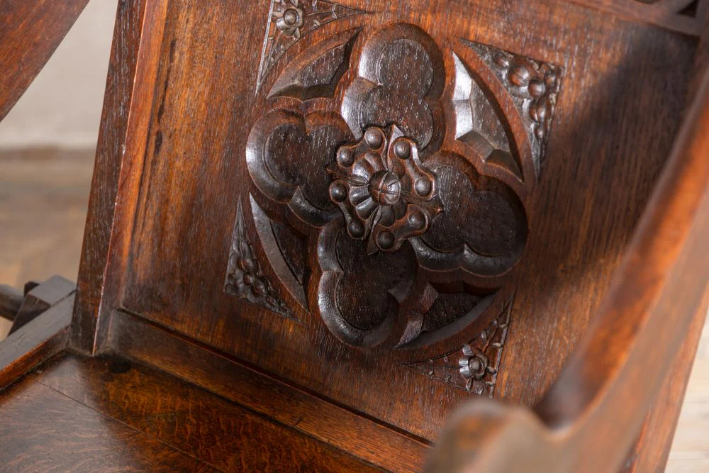 Traditional Victorian Oak Clergy Chair - Image 8