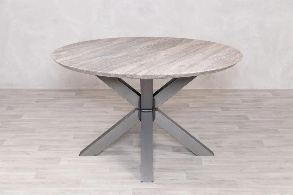 Travertine Top Round Dining Table Range - 130cm - Image 11
