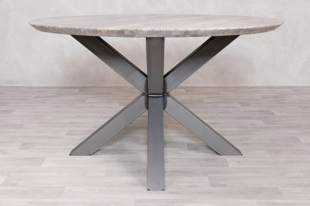 Travertine Top Round Dining Table Range - 130cm - Image 12