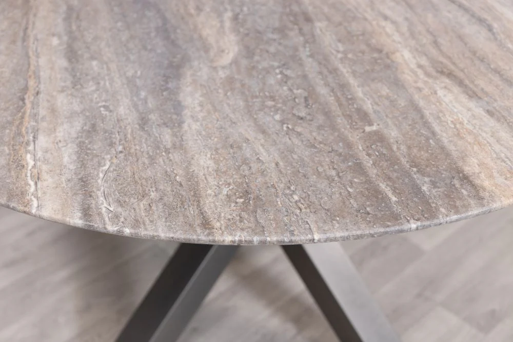Travertine Top Round Dining Table Range - 130cm - Image 13