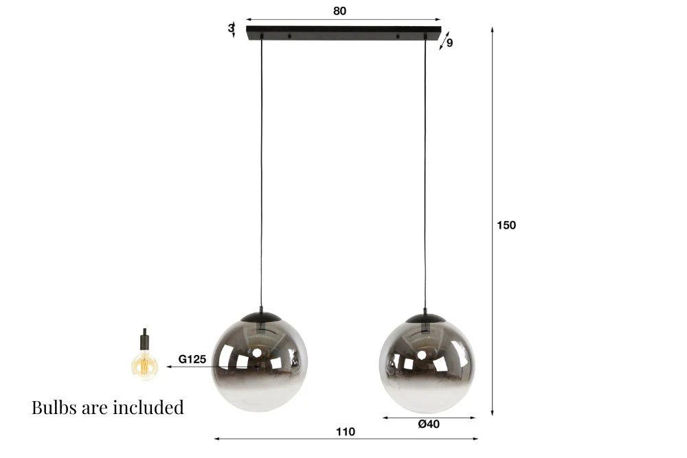 Trinity 2 String Bubble Light Pendant - Image 4