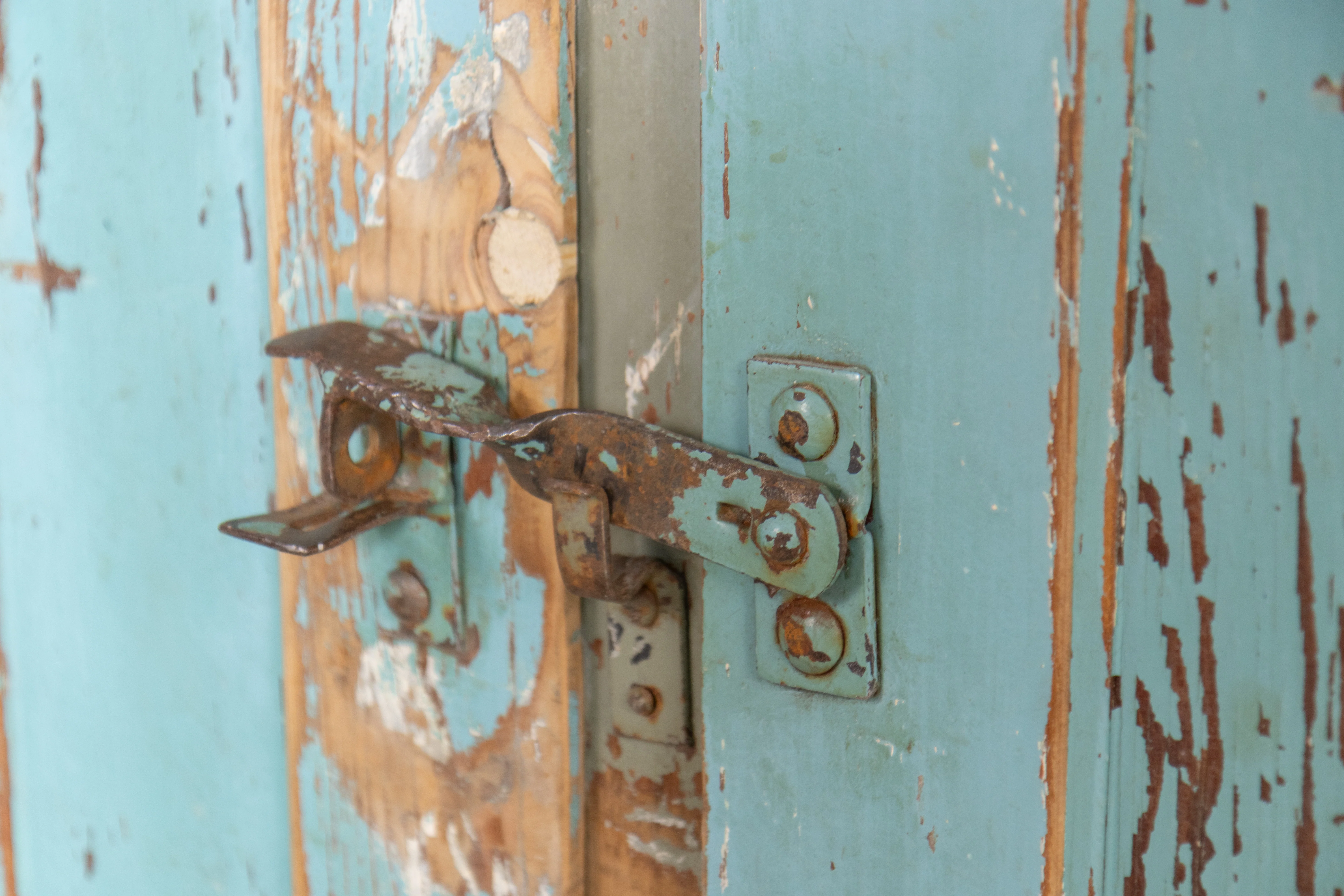Two Door Distressed Look Timber Lockers - Image 12