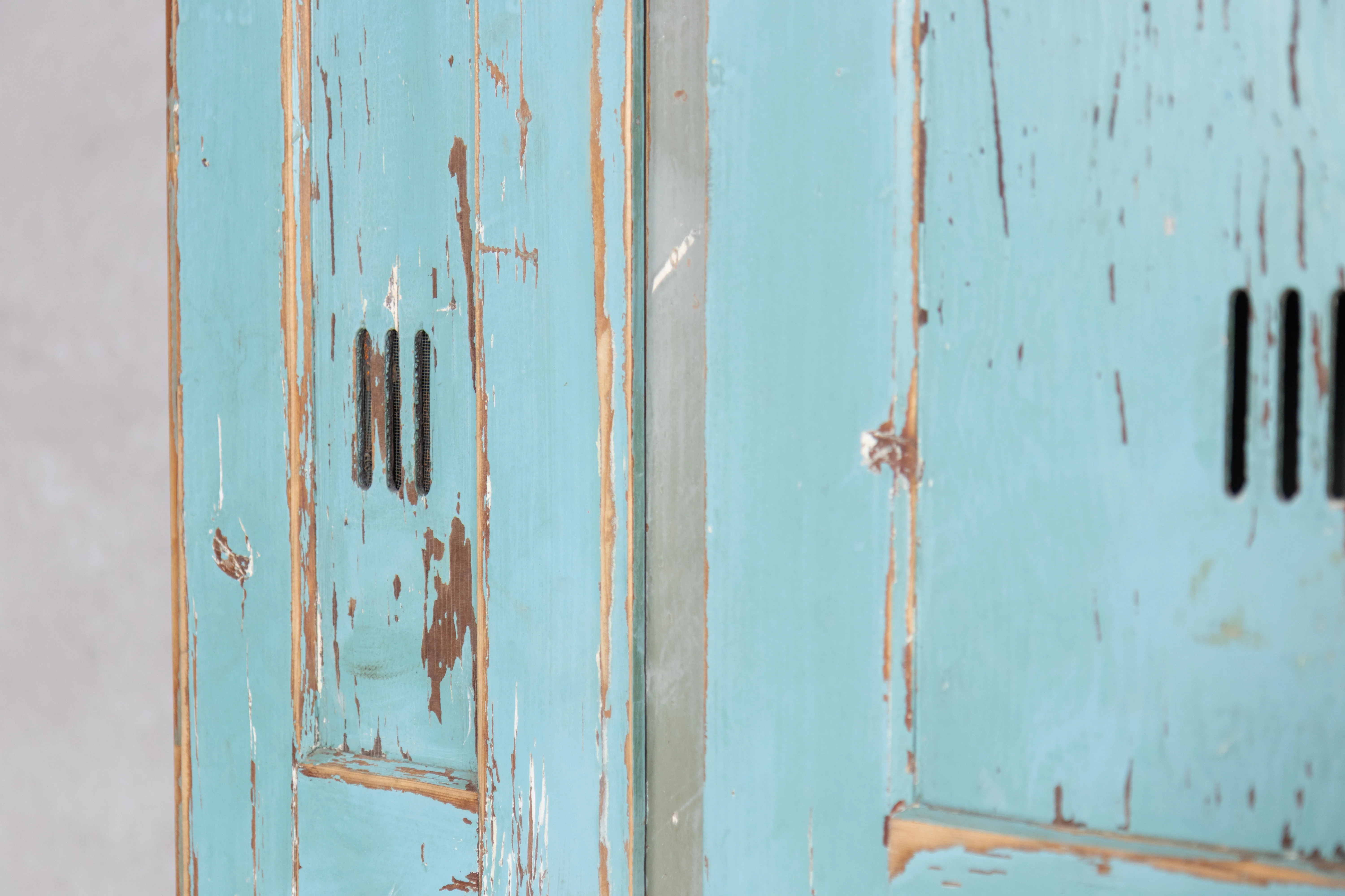 Two Door Distressed Look Timber Lockers - Image 13