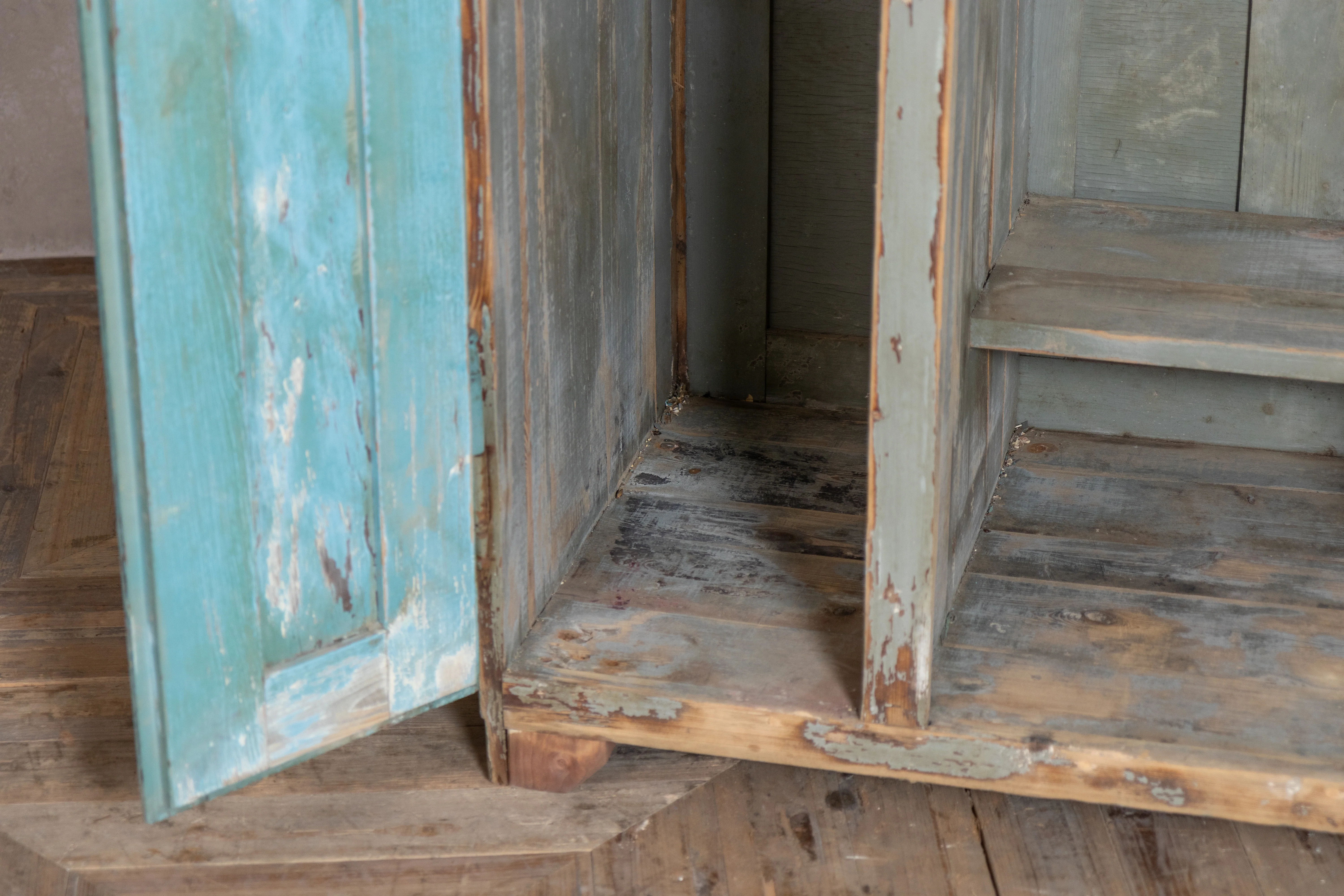 Two Door Distressed Look Timber Lockers - Image 17