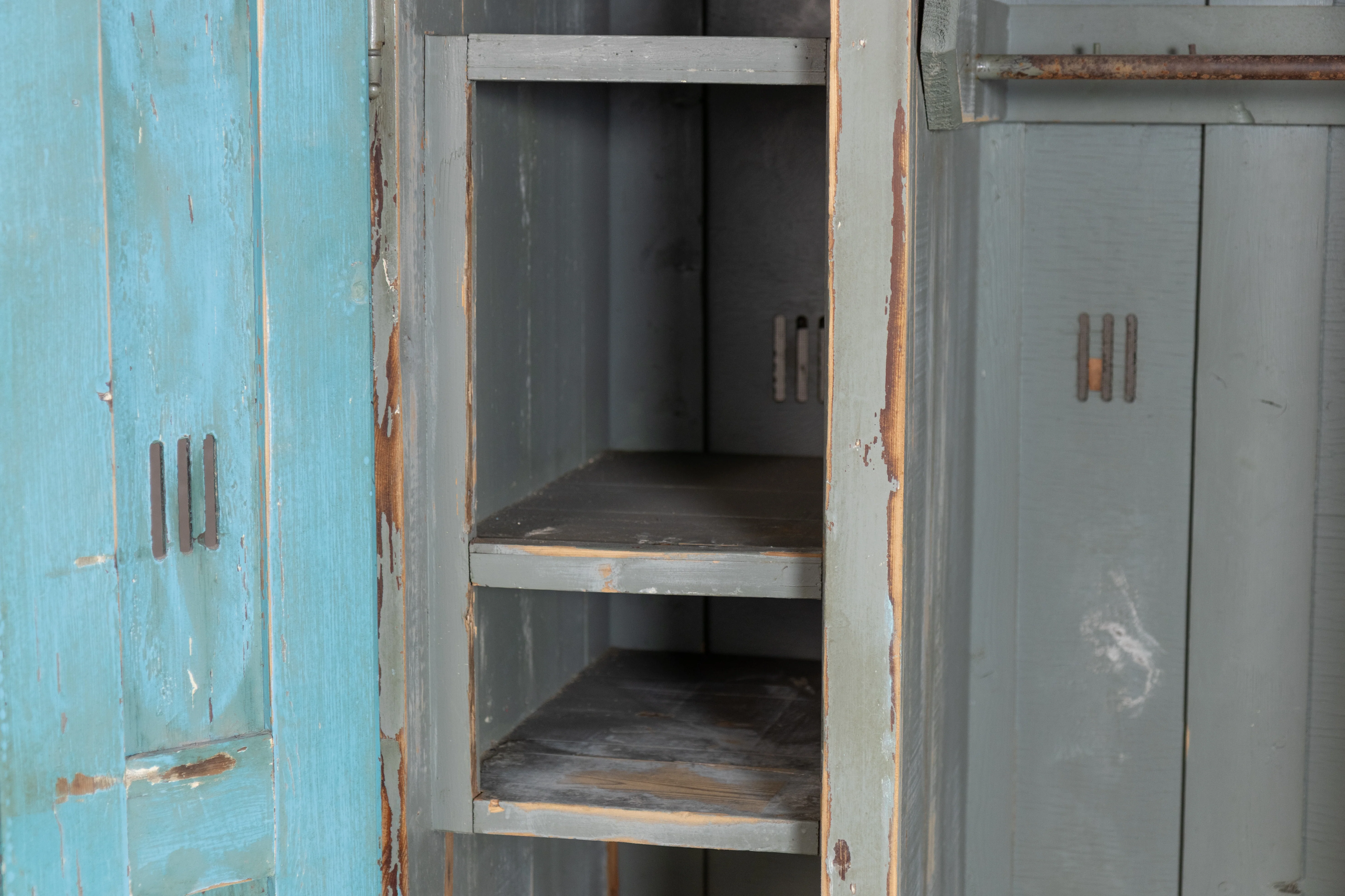 Two Door Distressed Look Timber Lockers - Image 18