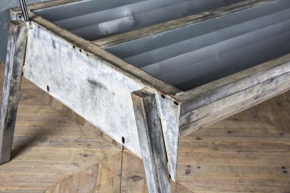 Upcycled Industrial Kitchen Table with Storage - Image 7