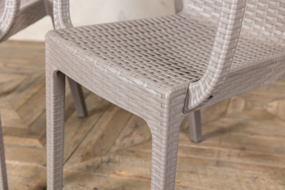 Valencia Rattan Garden Furniture Set of Six - Taupe - Image 21