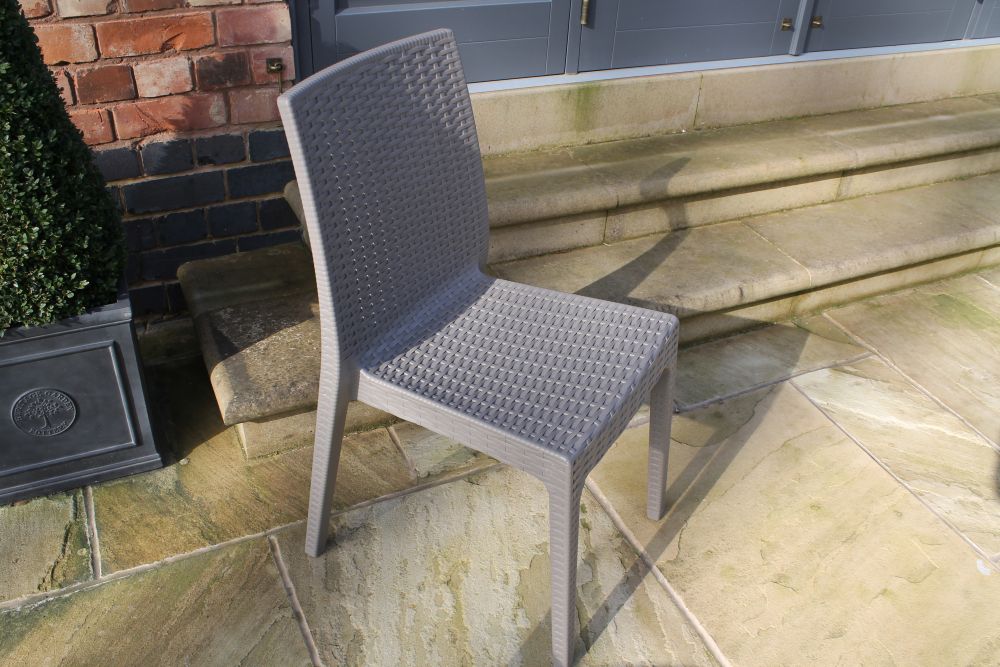 Valencia Rattan Garden Furniture Set of Six - Taupe - Image 5