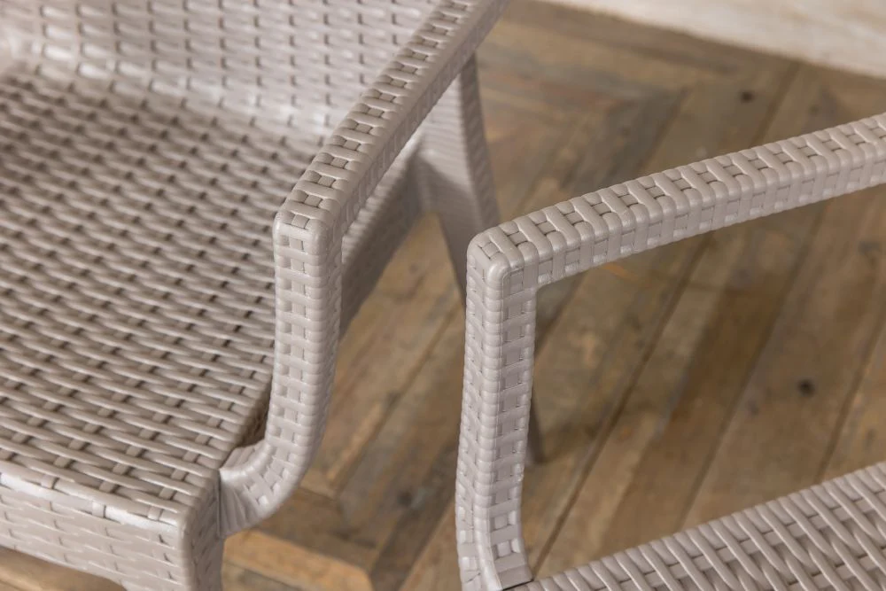 Valencia Rattan Garden Furniture Set of Four - Taupe - Image 18