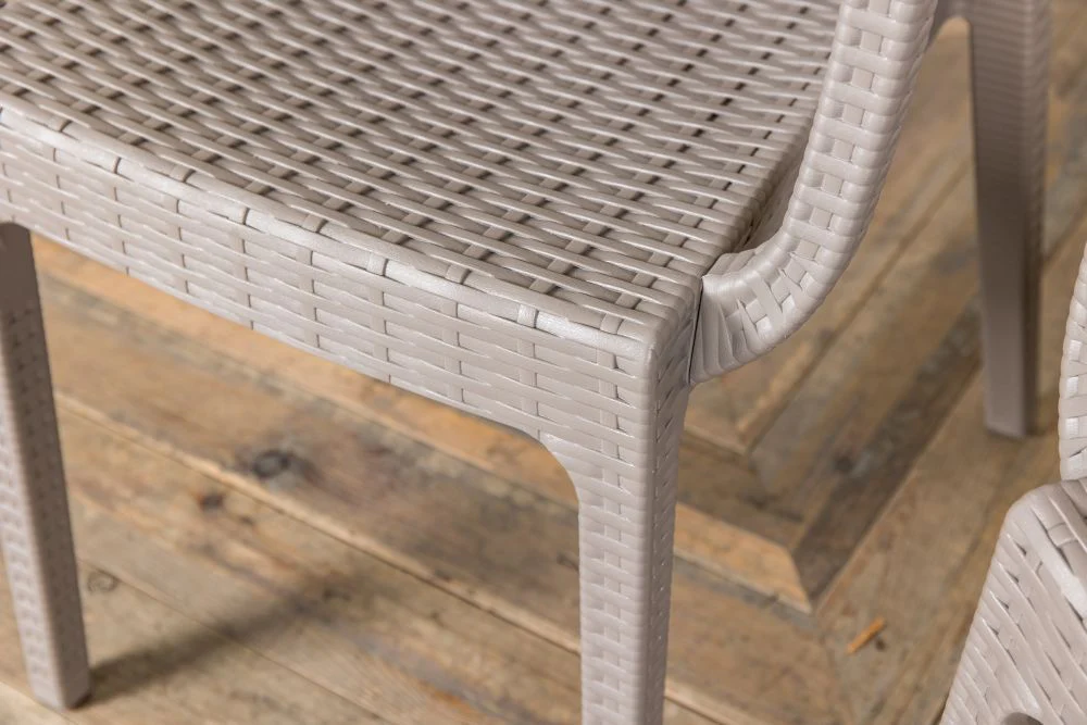 Valencia Rattan Garden Furniture Set of Four - Taupe - Image 20