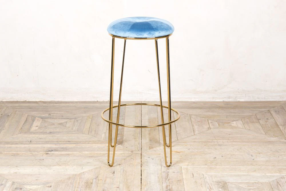 Pair of Ivy Velvet Upholstered Bar Stools - Image 11
