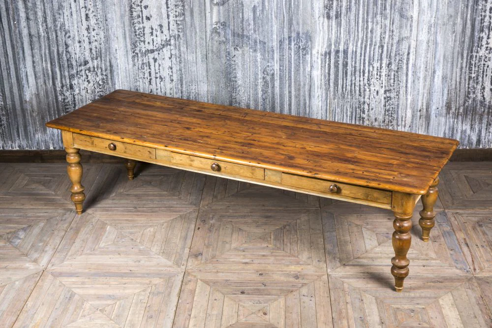 Antique Pine Dining Table - Image 2