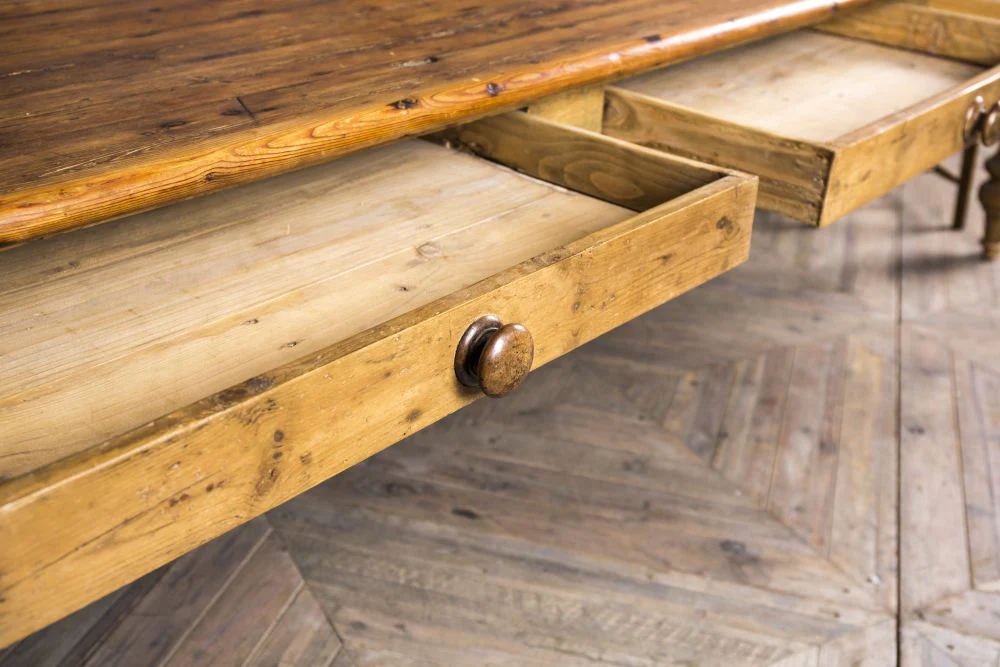 Antique Pine Dining Table - Image 8