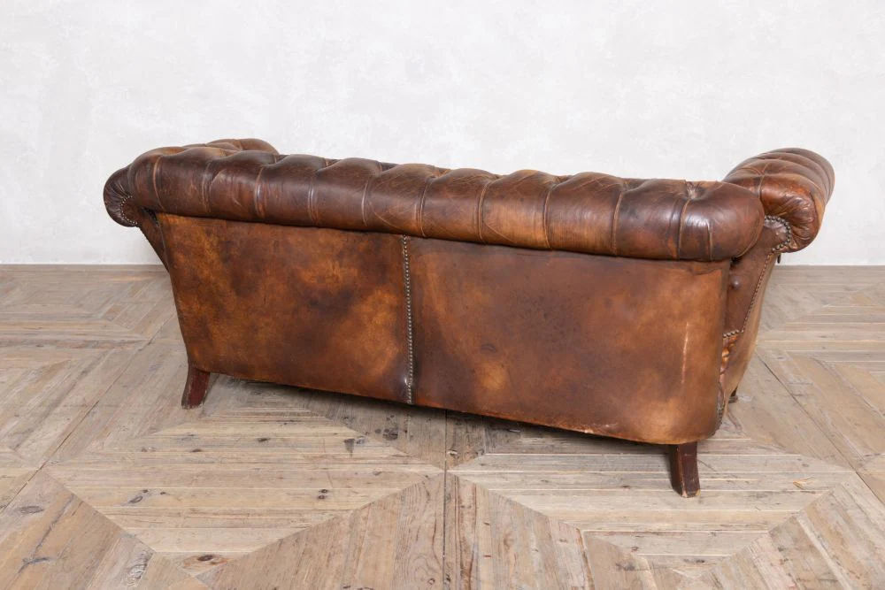 Victorian Leather Chesterfield Sofa - Image 9