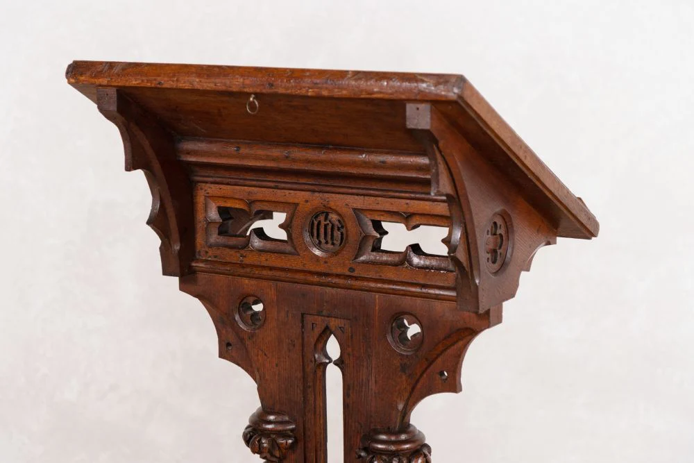 Vintage Victorian Oak Front of House Lectern Stand - Image 10