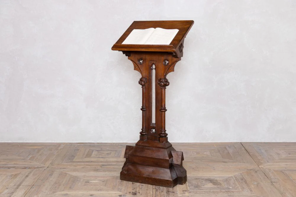 Vintage Victorian Oak Front of House Lectern Stand - Image 2