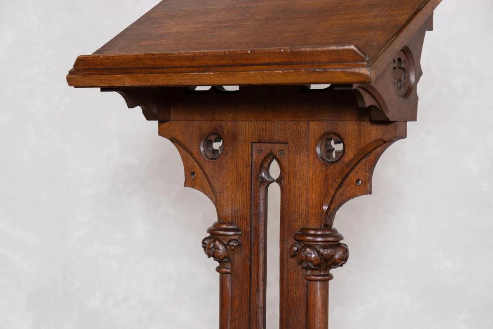 Vintage Victorian Oak Front of House Lectern Stand - Image 8