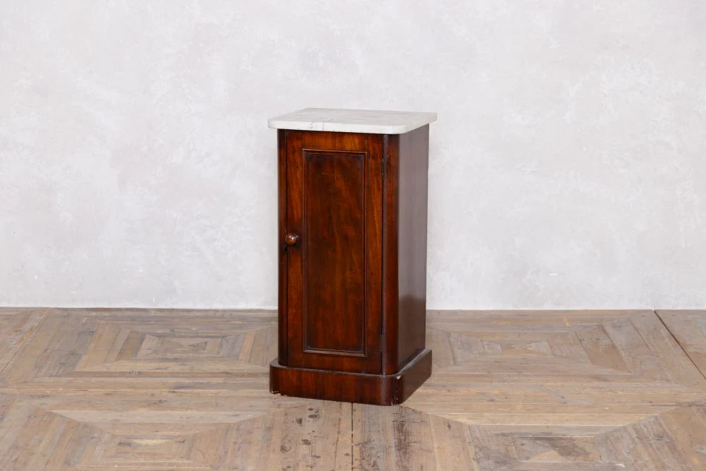 Victorian Mahogany Marble Top Bedside Cupboard