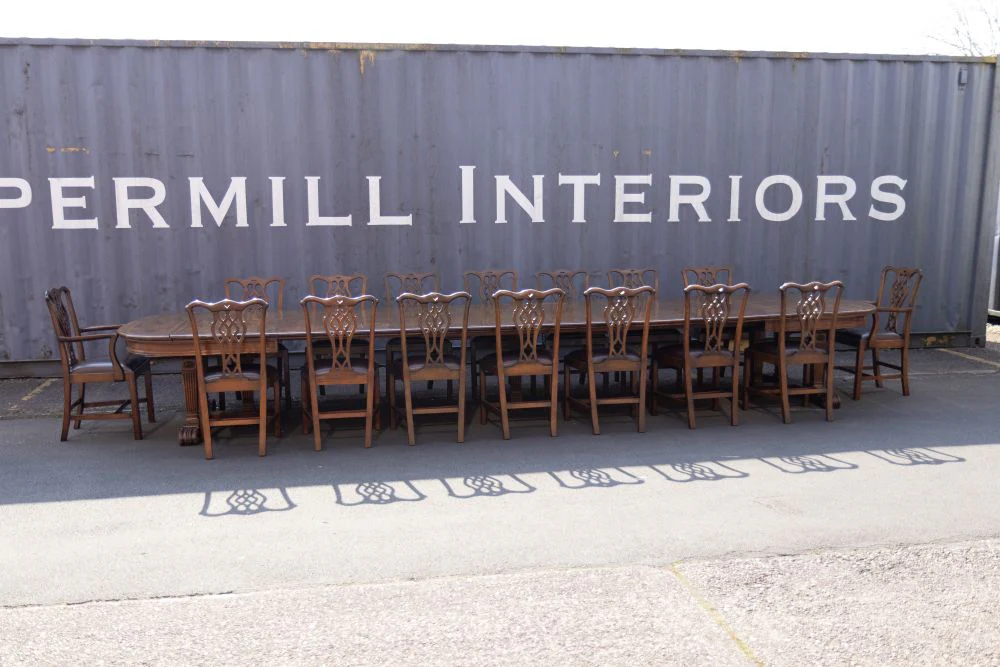 Extra Large Victorian Mahogany Extending Table with 16 Chairs - Image 7