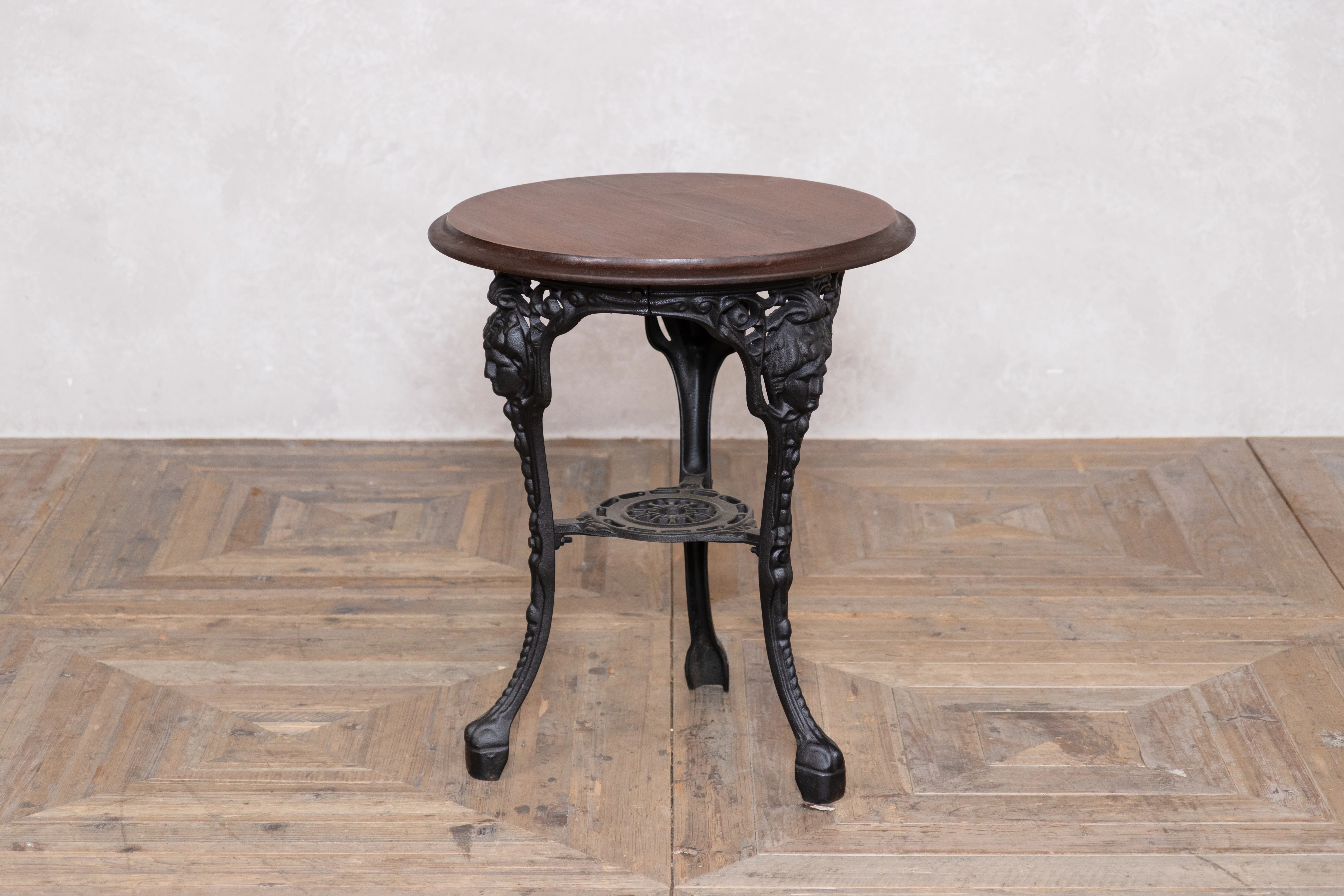 Victorian Style Cast Iron Table and Wooden Stool Set - Image 8