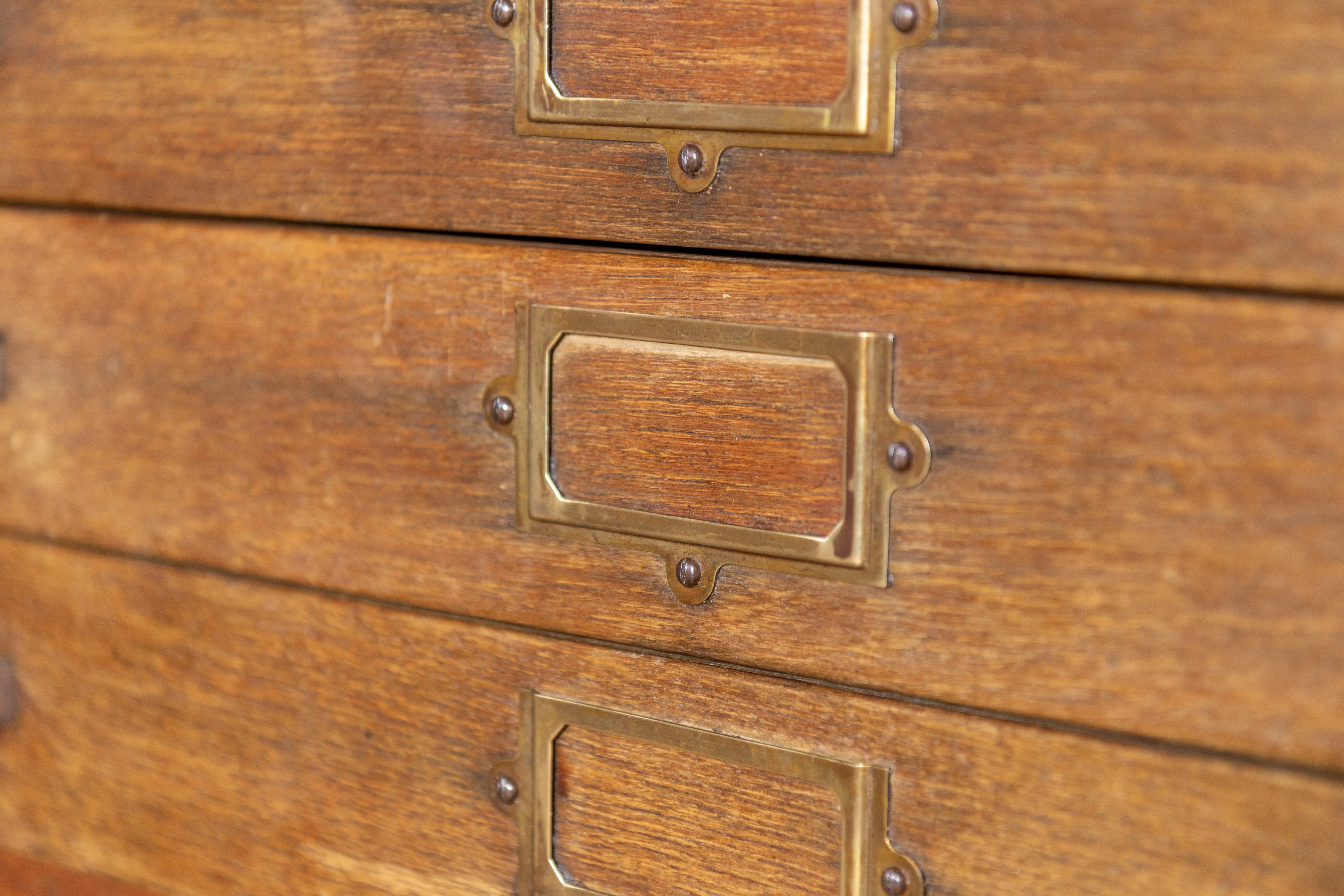 Vintage 1920's Three Tiered Oak Plan Chest - Image 12