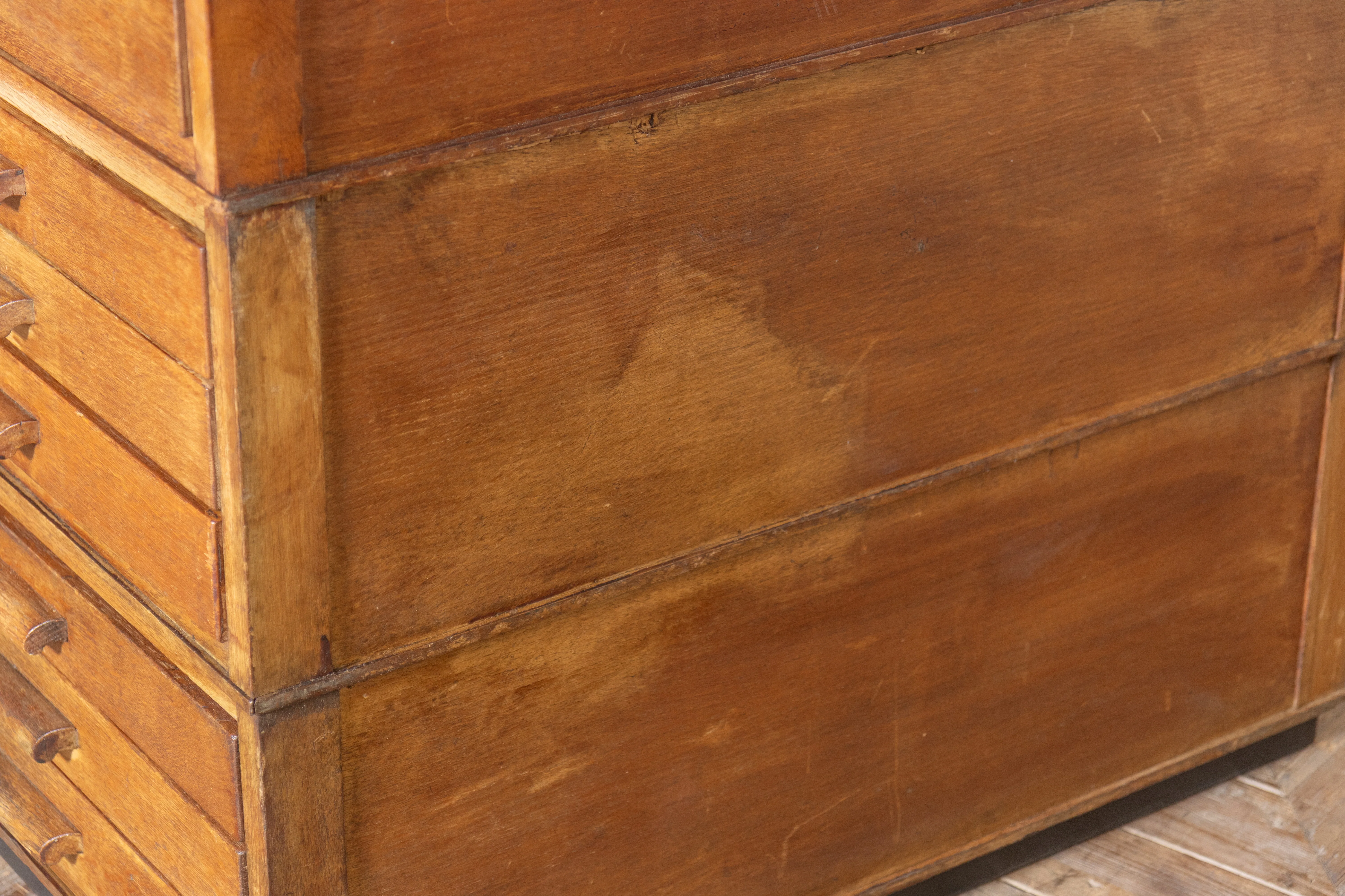 Vintage 1920's Three Tiered Oak Plan Chest - Image 8