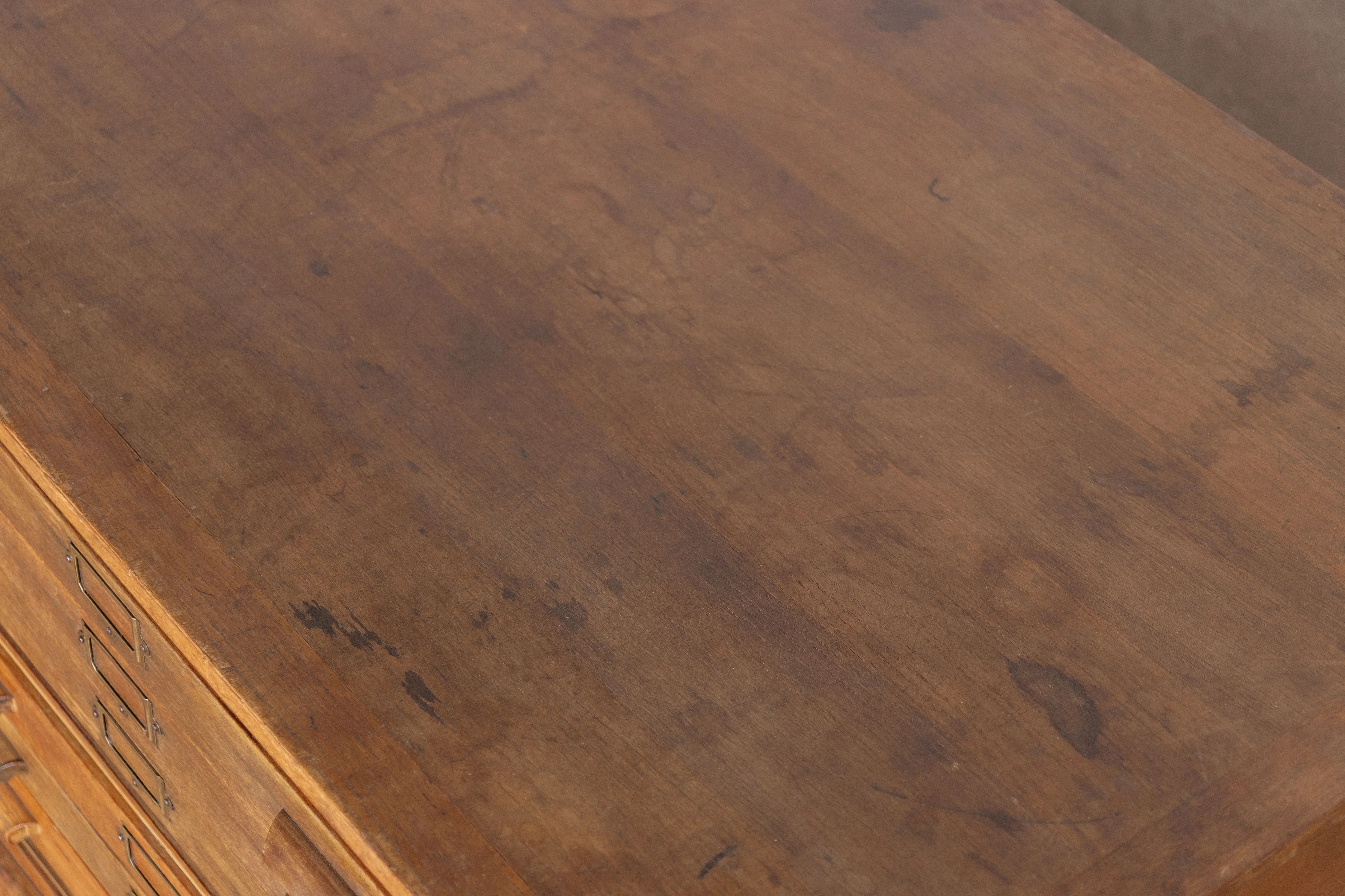 Vintage 1920's Three Tiered Oak Plan Chest - Image 9