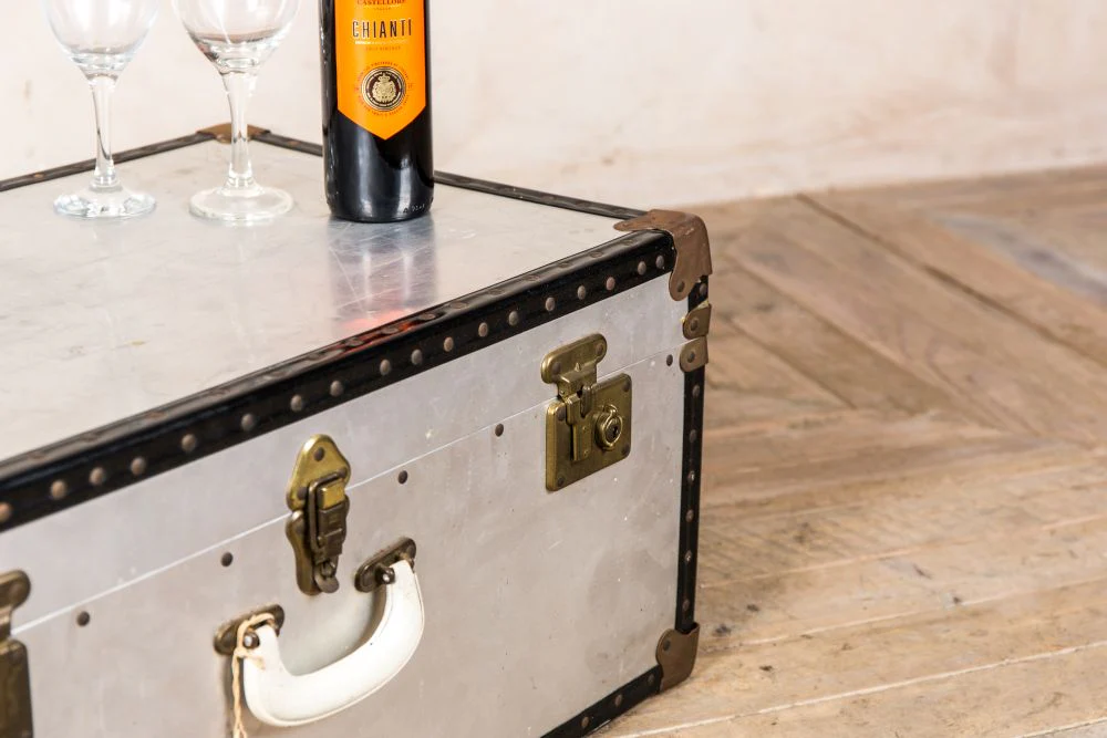 Vintage Aluminium Trunk - Image 4