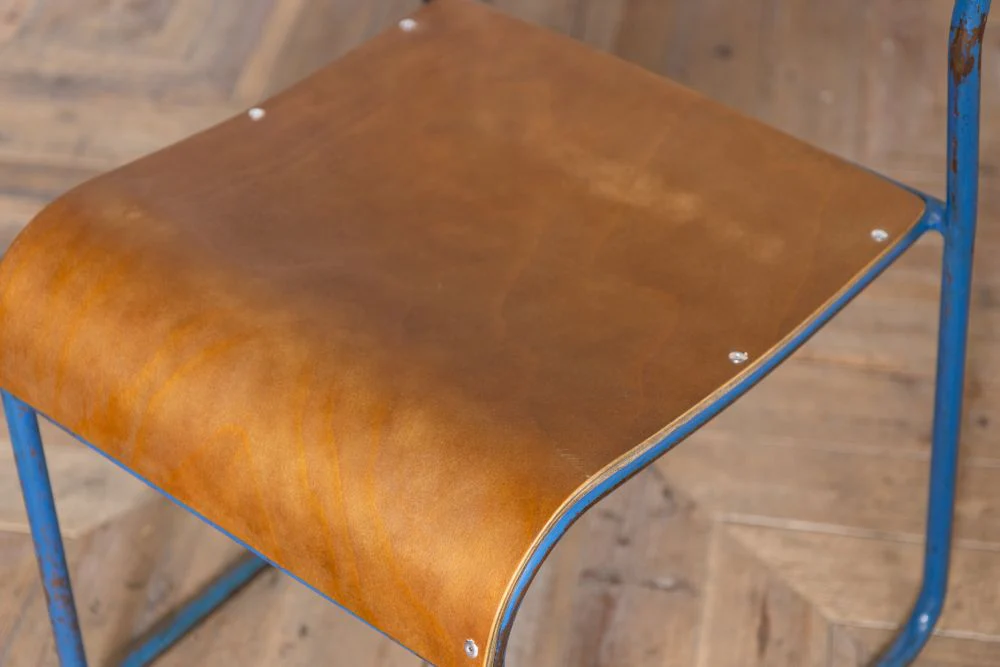 Vintage Blue Stacking Chairs - Image 10