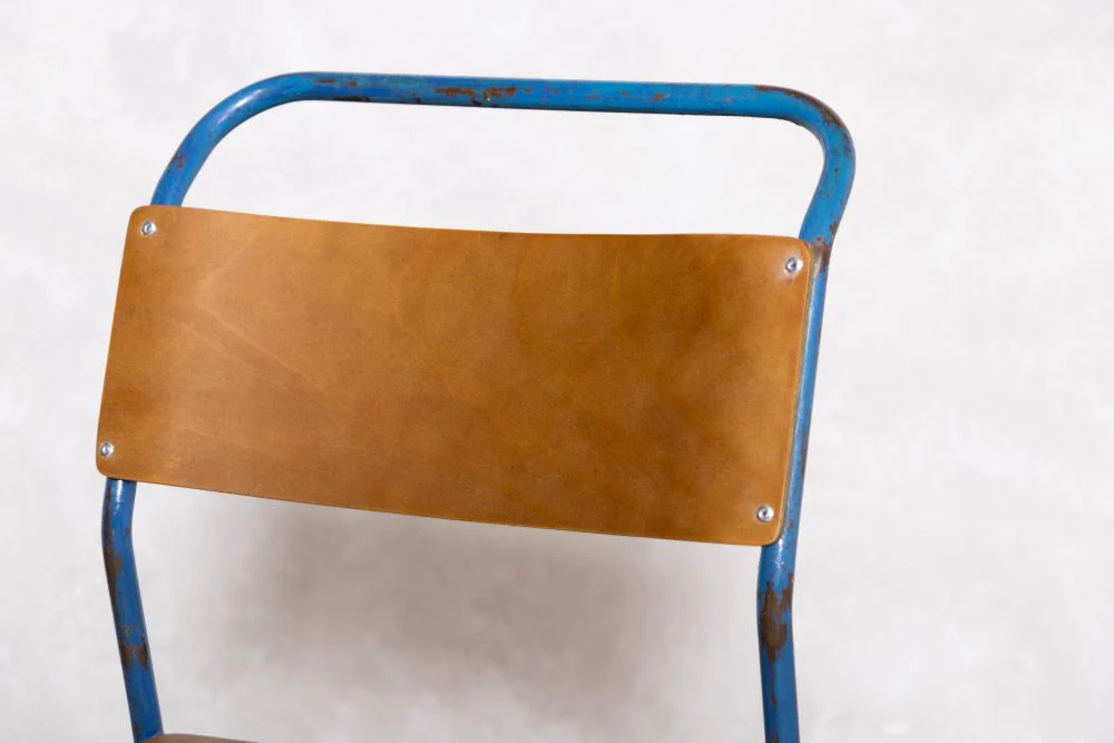 Vintage Blue Stacking Chairs - Image 11