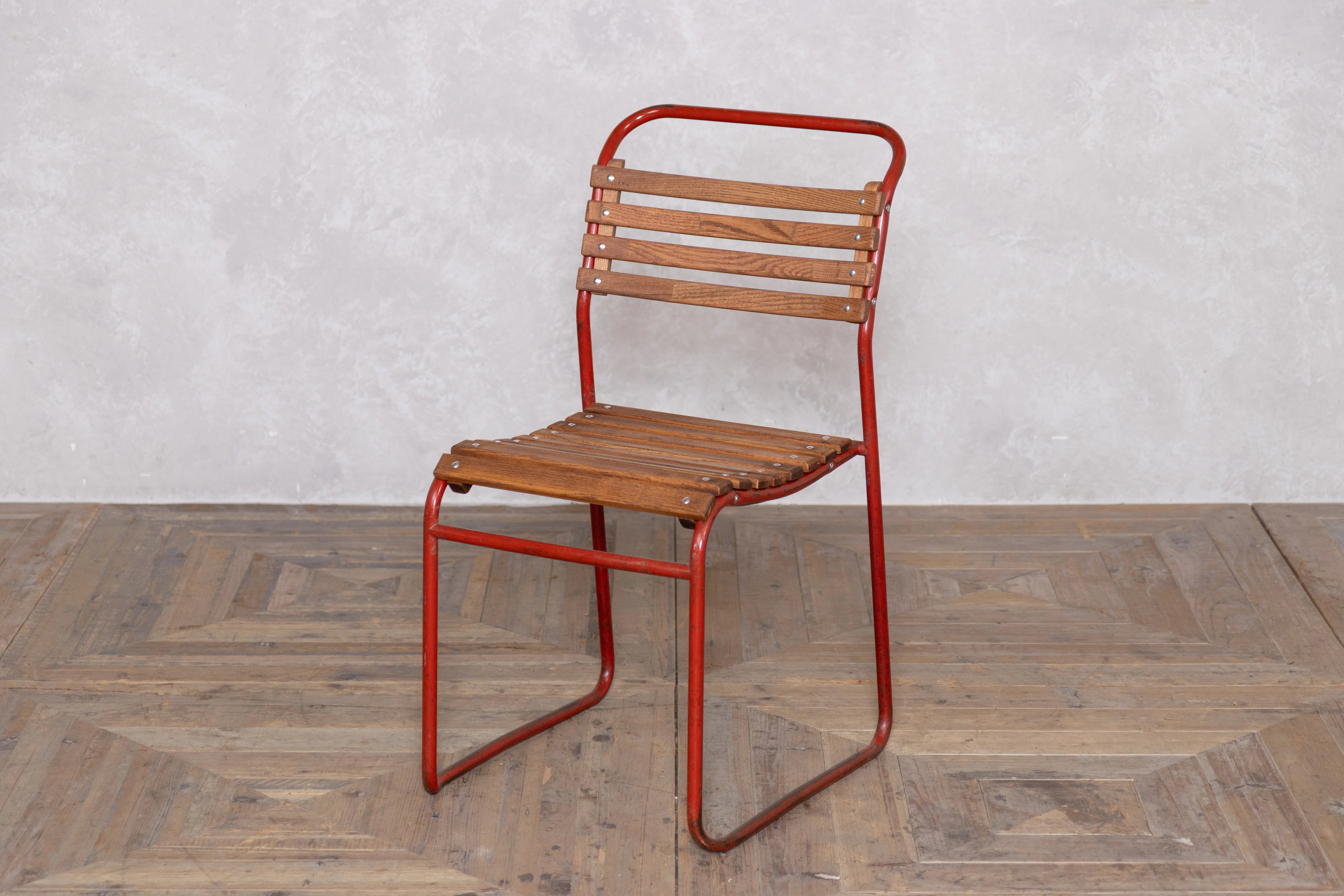 Vintage Cox 1960s Stacking Chairs with Red Frame - Image 4