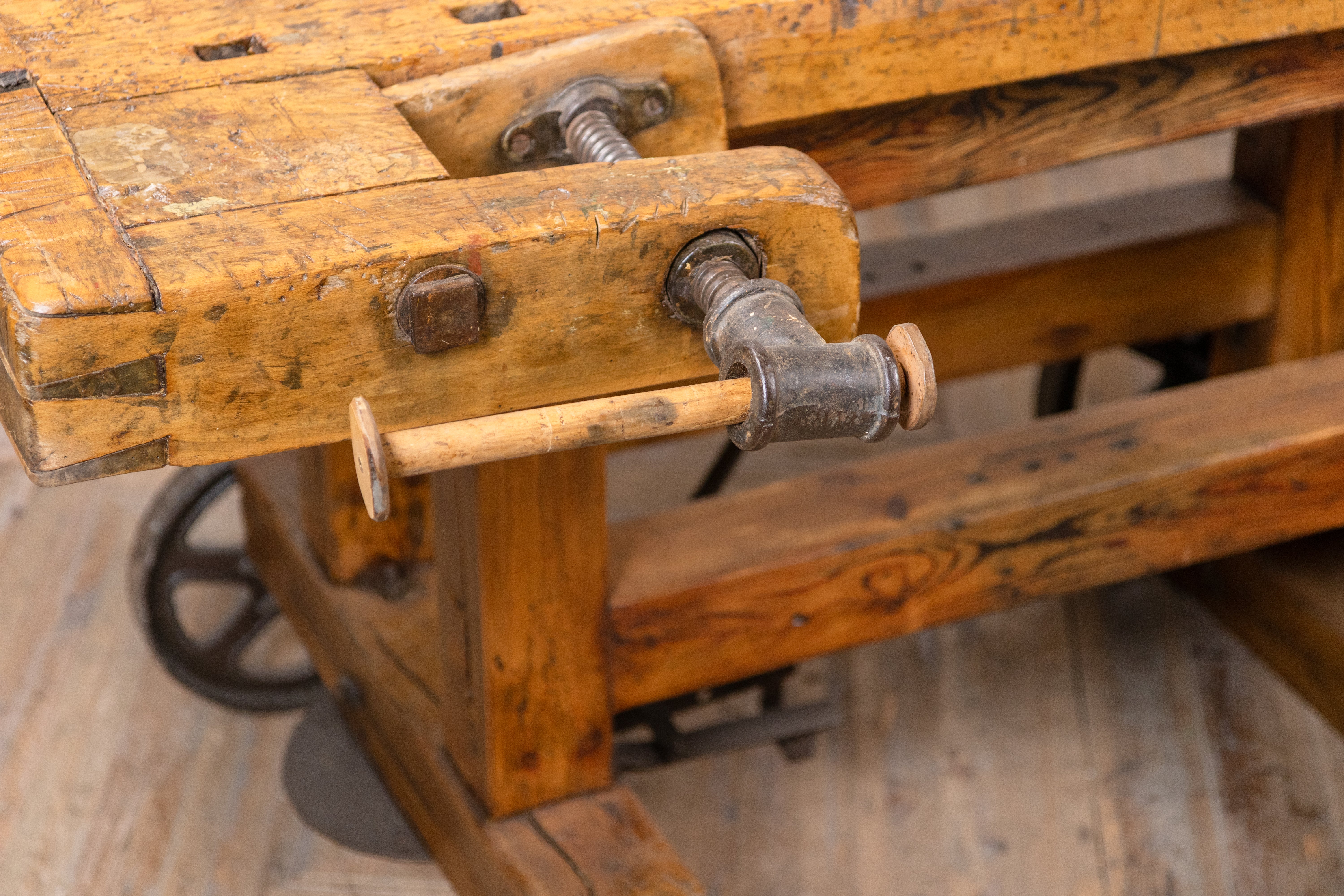 Vintage Display Stand Kitchen Island on Wheels - Image 4