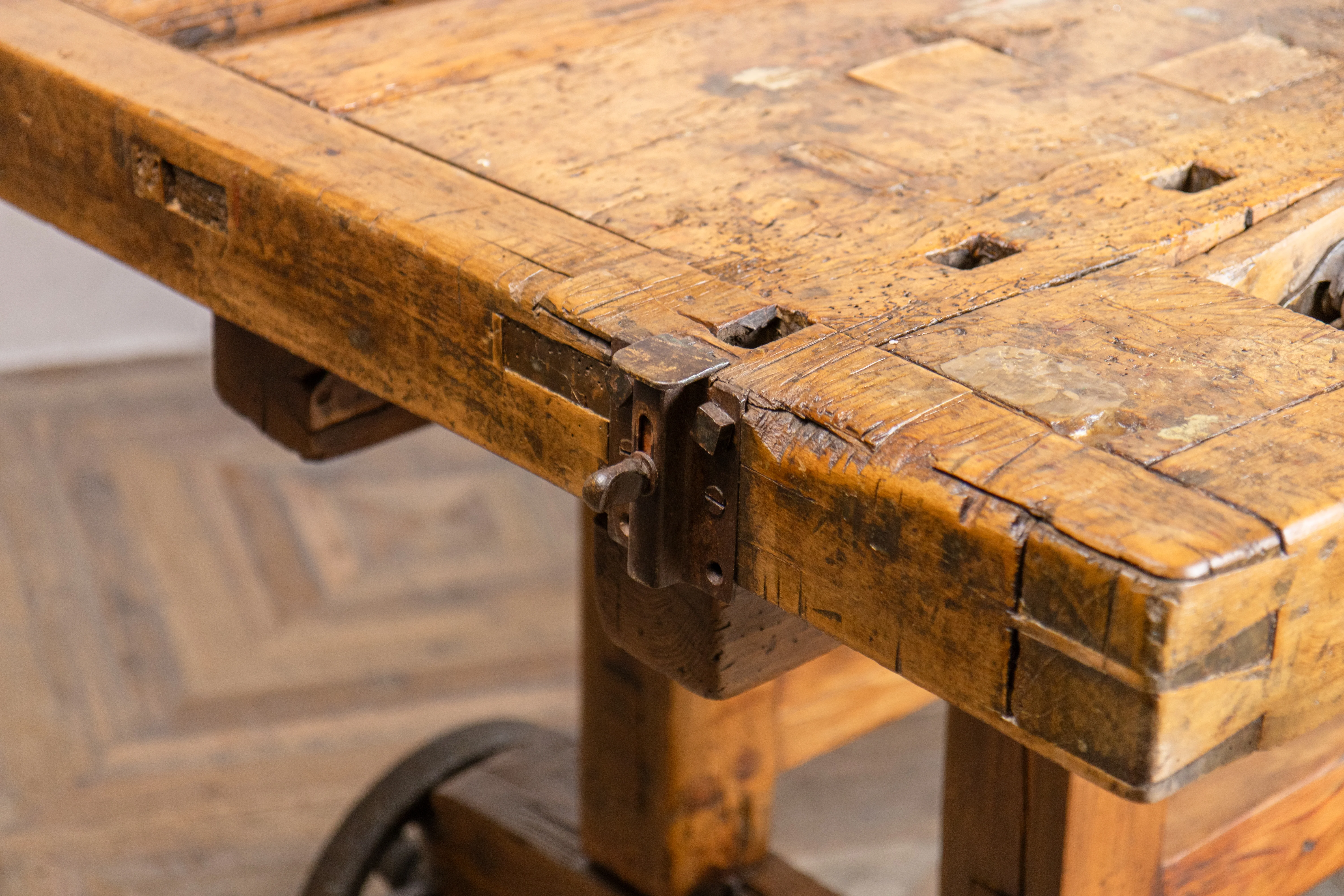 Vintage Display Stand Kitchen Island on Wheels - Image 7