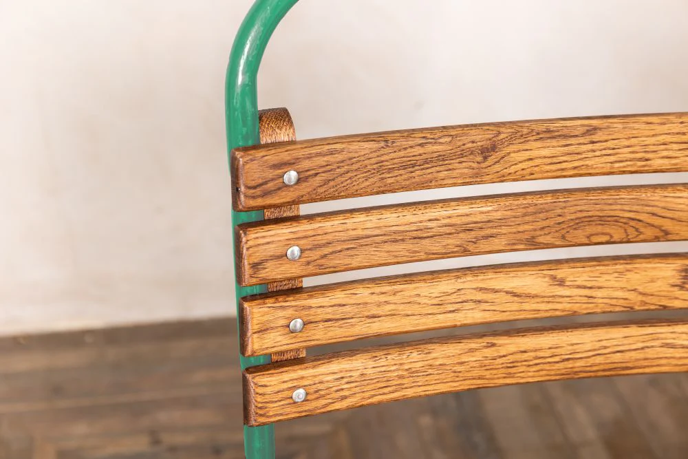 Vintage Green Stacking Chairs - Image 3