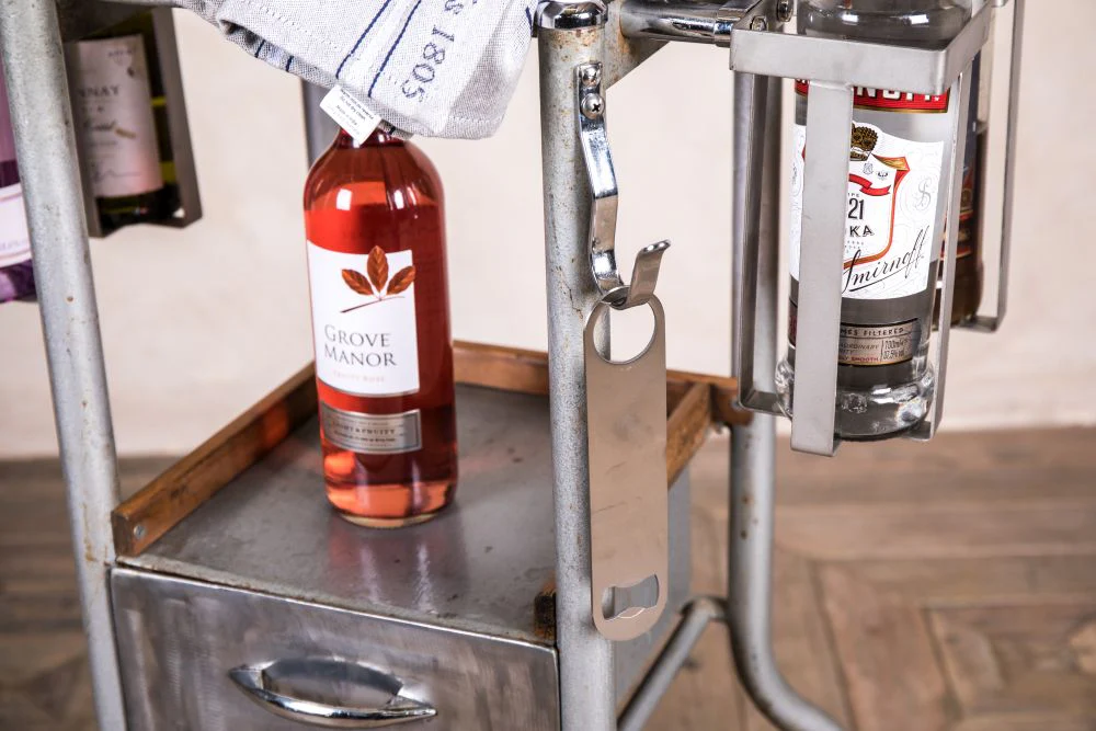 Vintage Industrial Drinks Trolley - Image 3