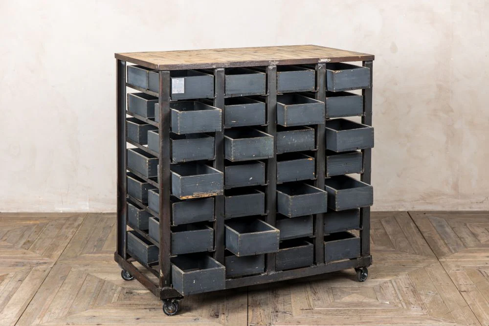 Vintage Industrial Multiple Bank of Drawers - Image 2