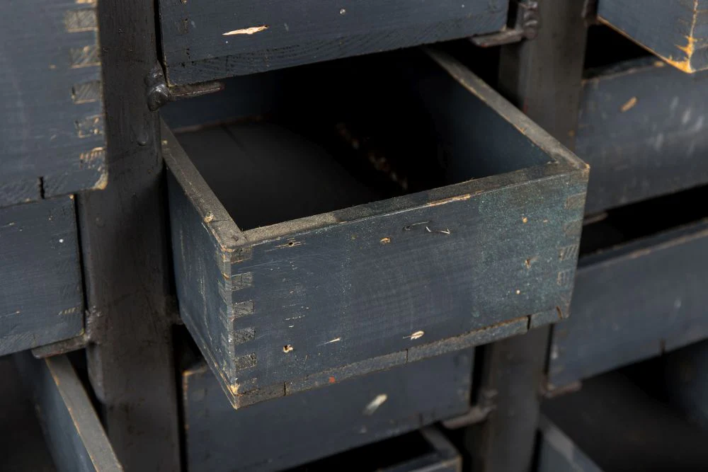Vintage Industrial Multiple Bank of Drawers - Image 7