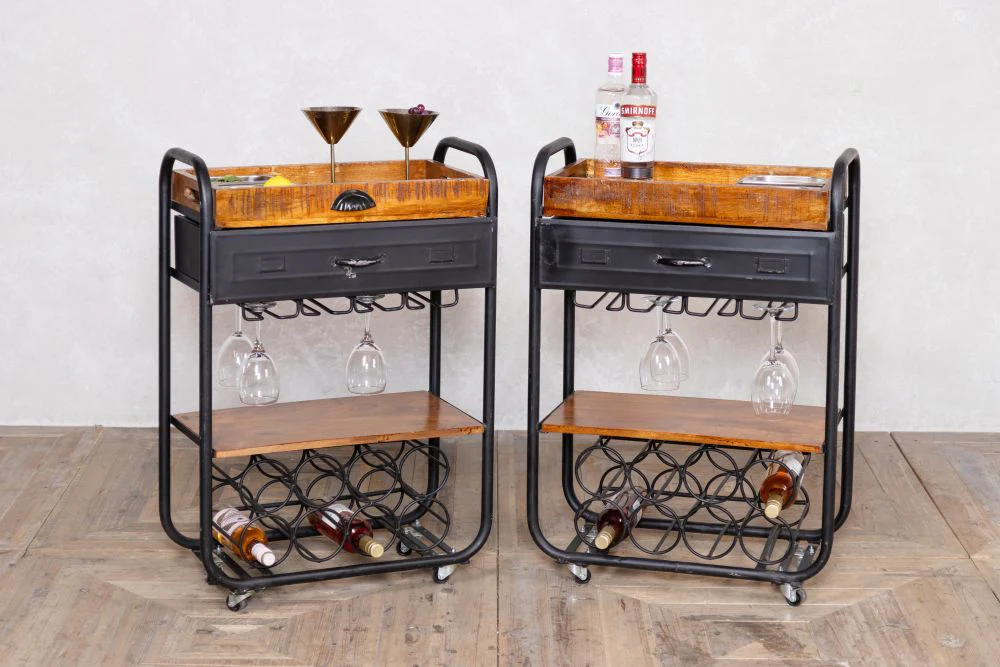 Vintage Industrial Style Drinks Trolley