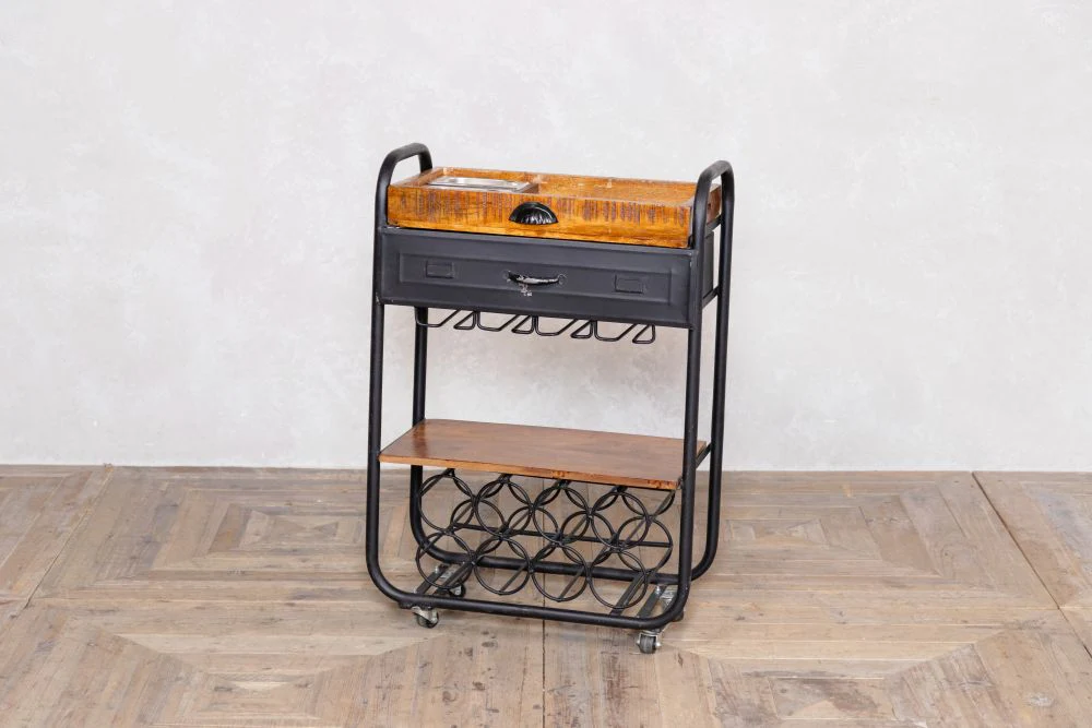 Vintage Industrial Style Drinks Trolley - Image 4