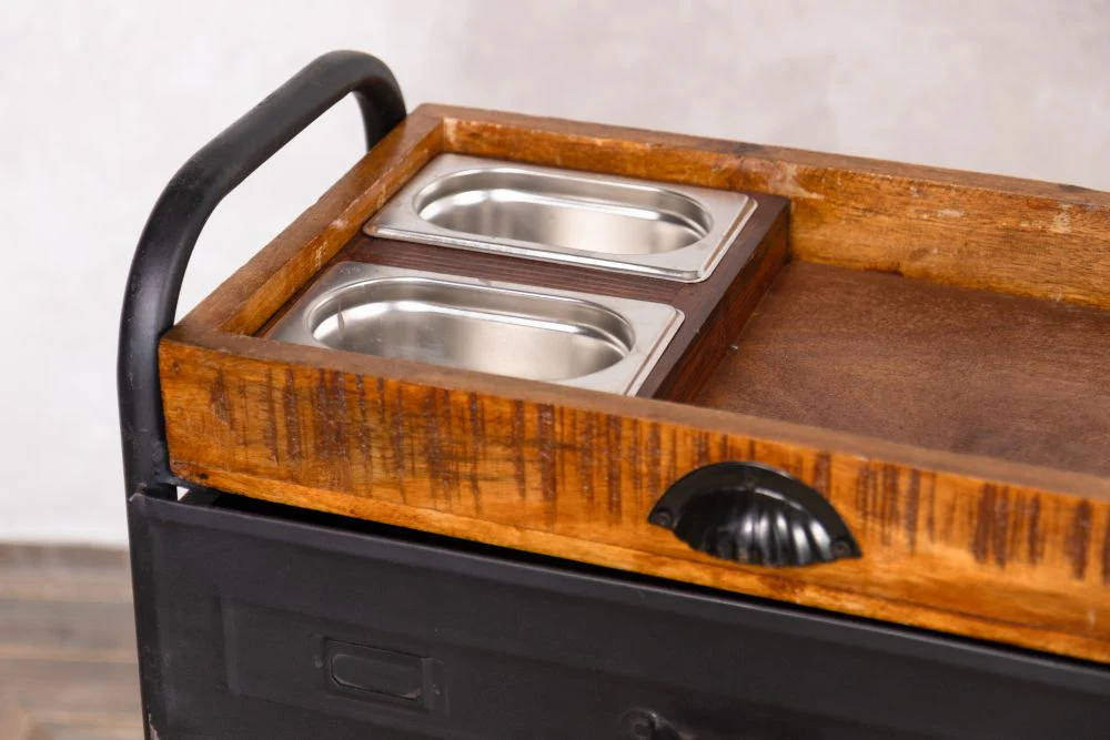 Vintage Industrial Style Drinks Trolley - Image 6