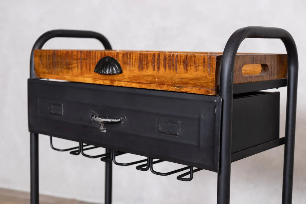 Vintage Industrial Style Drinks Trolley - Image 7